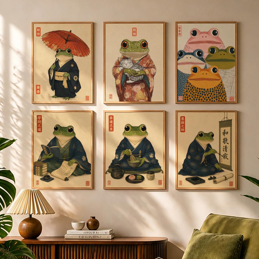 Japanese Lifestyle Japanese - Cultural Japanese Frog Lifestyle Painting Calligraphy